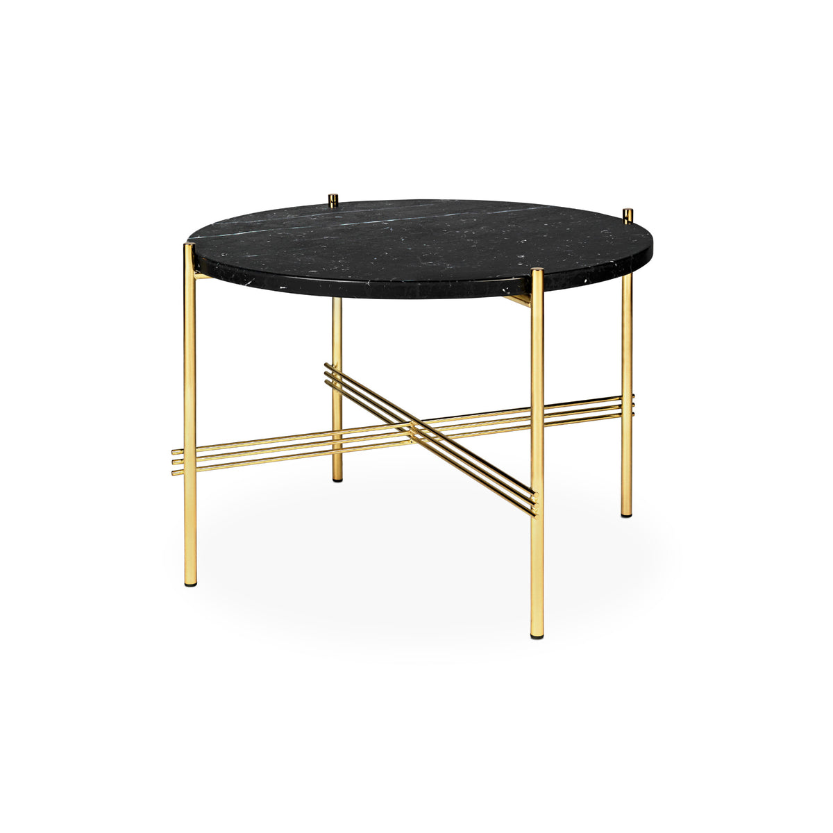 TS Coffee Table – 55x41 / Metal (Brass) / Marble (Black Marquina)