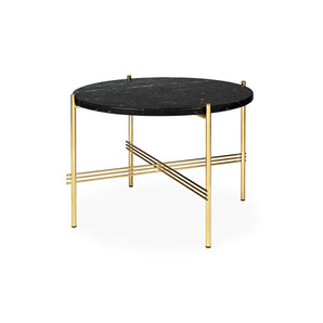 TS 10017154 Round Coffee Table - Brass/Black Marquina Marble