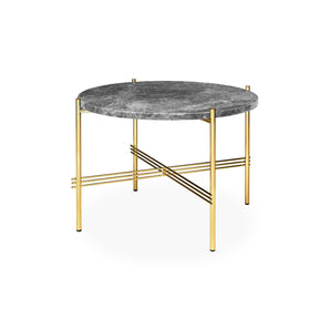 TS 10017155 Round Coffee Table - Brass/Grey Emperador Marble