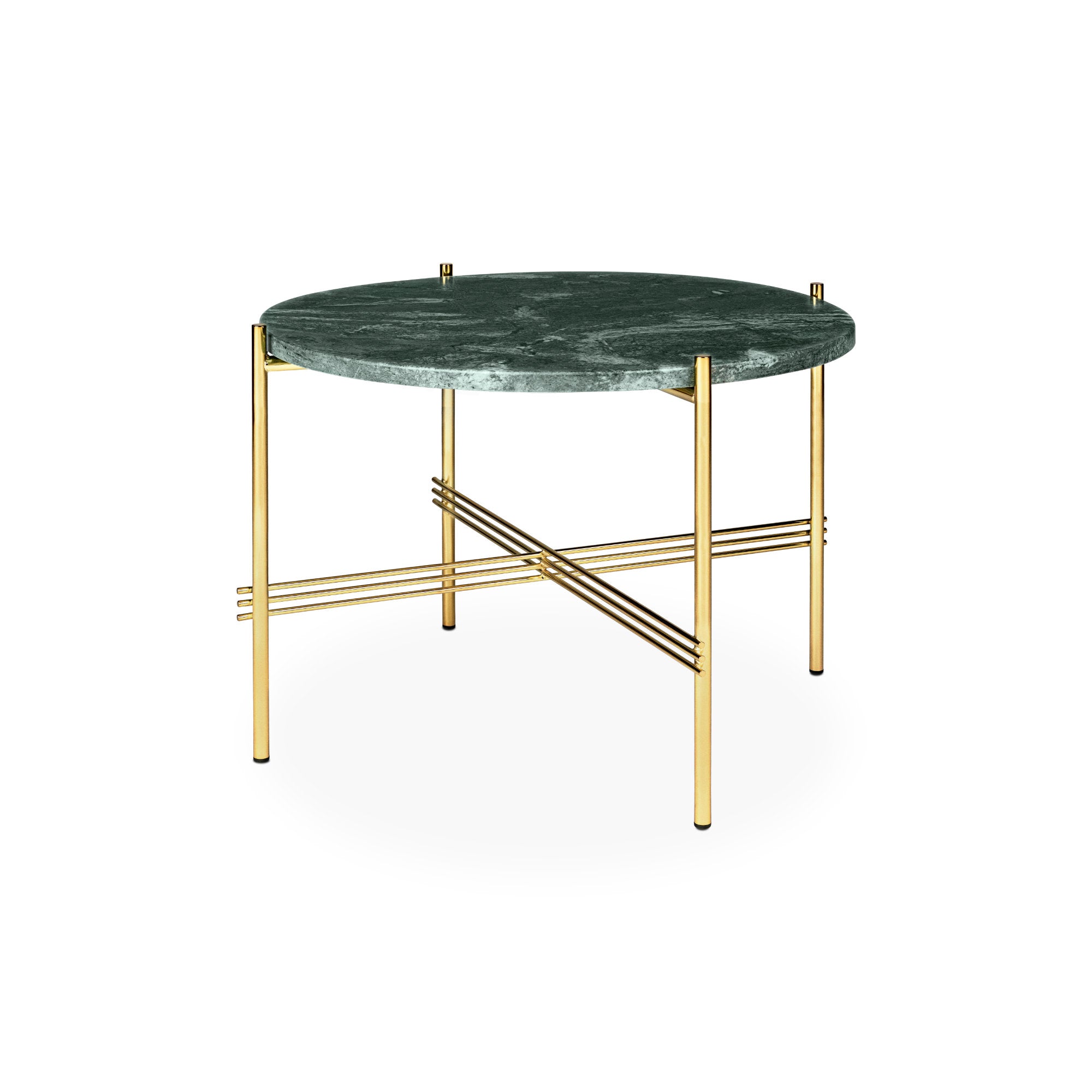TS 10017156 Round Coffee Table - Brass/Green Guatemala Marble-1