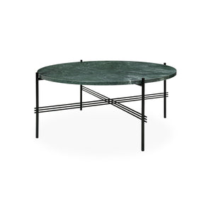 TS 10017160 Round Coffee Table - Black/Green Guatemala Marble