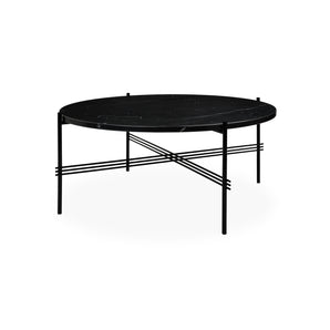 TS 10017163 Round Coffee Table - Black/Black Marquina Marble