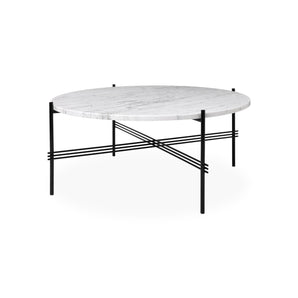 TS 10017167 Round Coffee Table - Black/White Carrara Marble