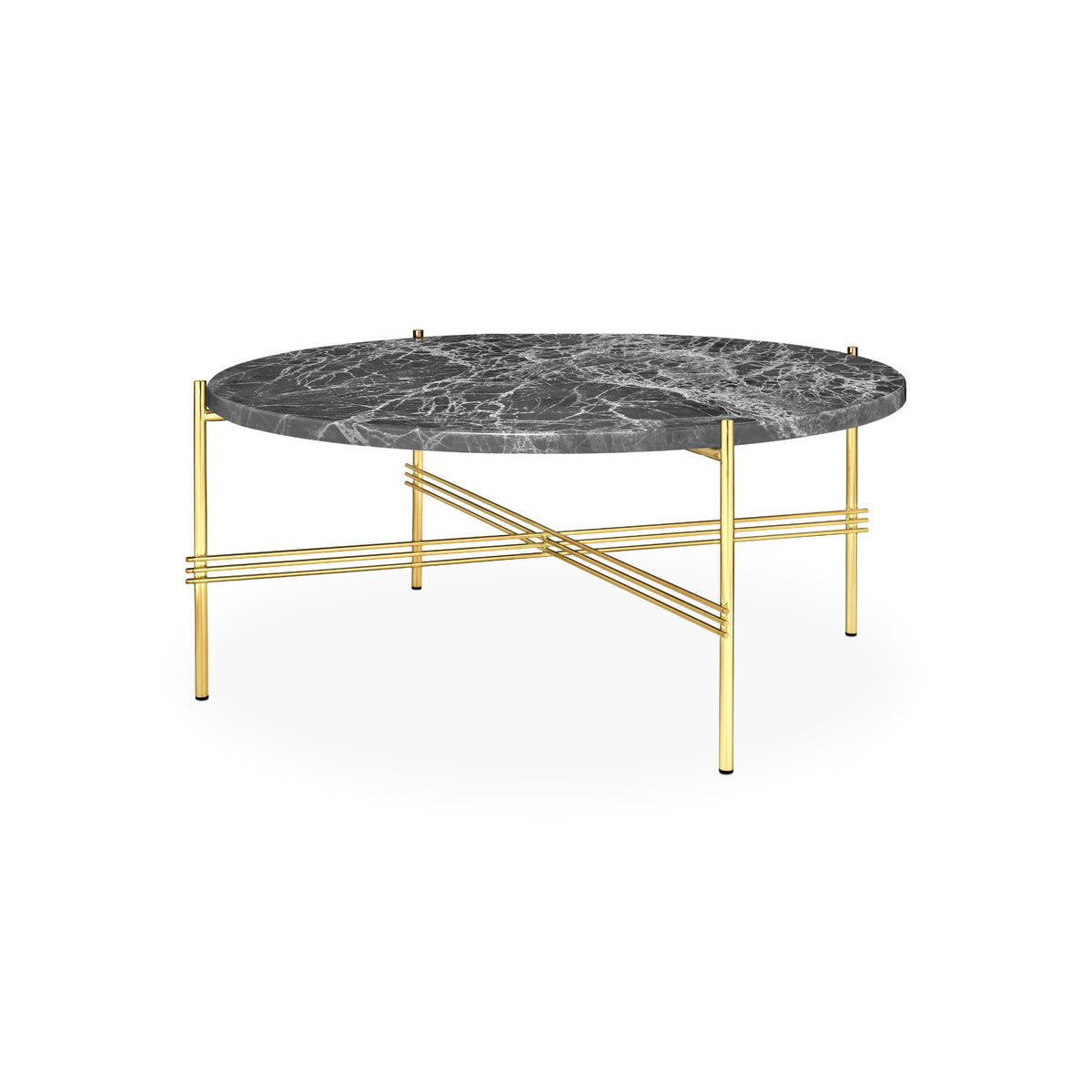 TS Coffee Table – 80x35 / Metal (Brass) / Marble (Grey Emperador)