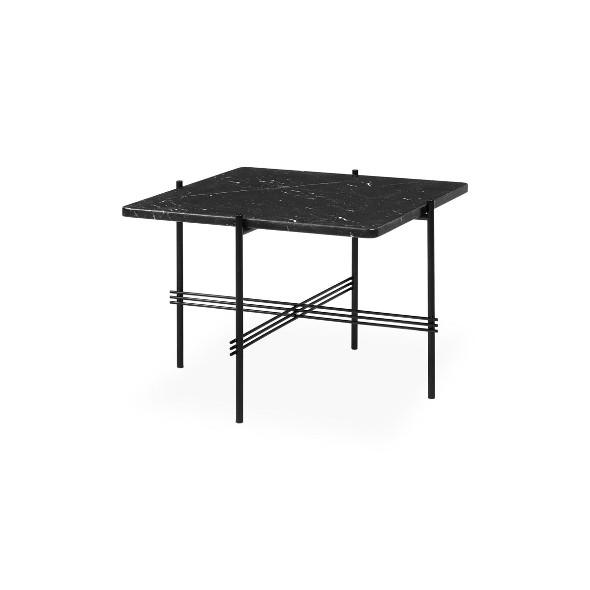 TS Coffee Table – 55x55x41 / Metal (Black) / Marble (Black Marquina)