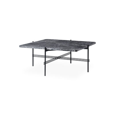 TS Coffee Table – 80x80x35 / Metal (Black) / Marble (Grey Emperador)