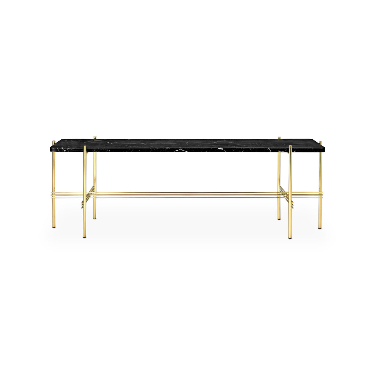TS Console – 120x30x40 / Metal (Brass) / Marble (Black Marquina)