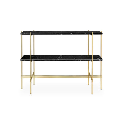 TS Console – 120x30x72 / Metal (Brass) / Marble (Black Marquina)