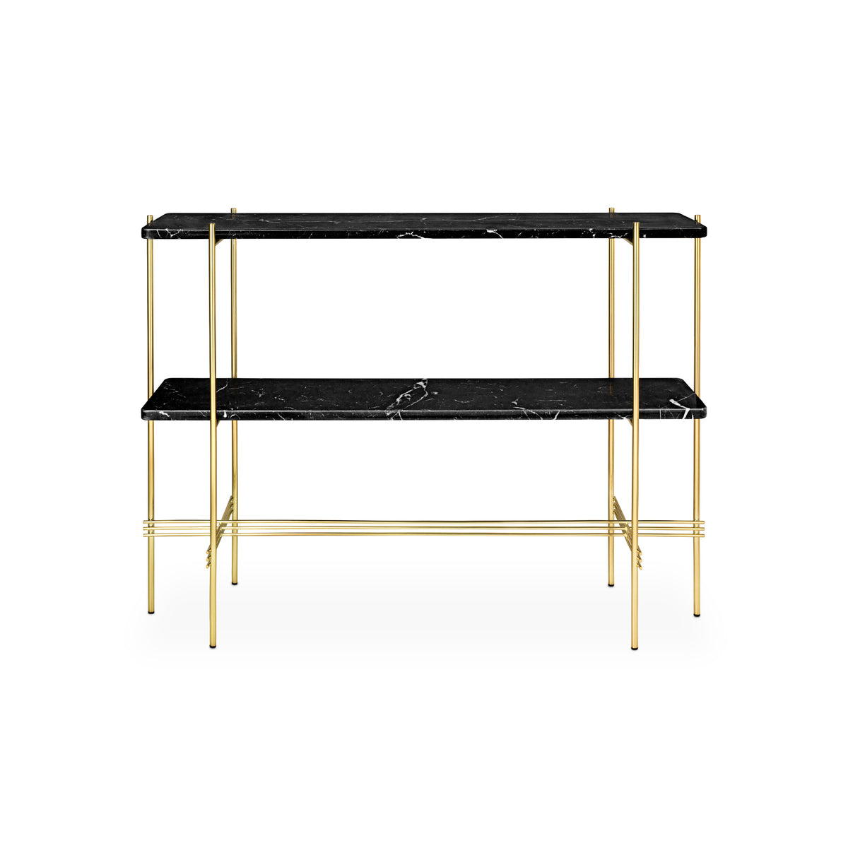 TS Console – 120x30x72 / Metal (Brass) / Marble (Black Marquina)