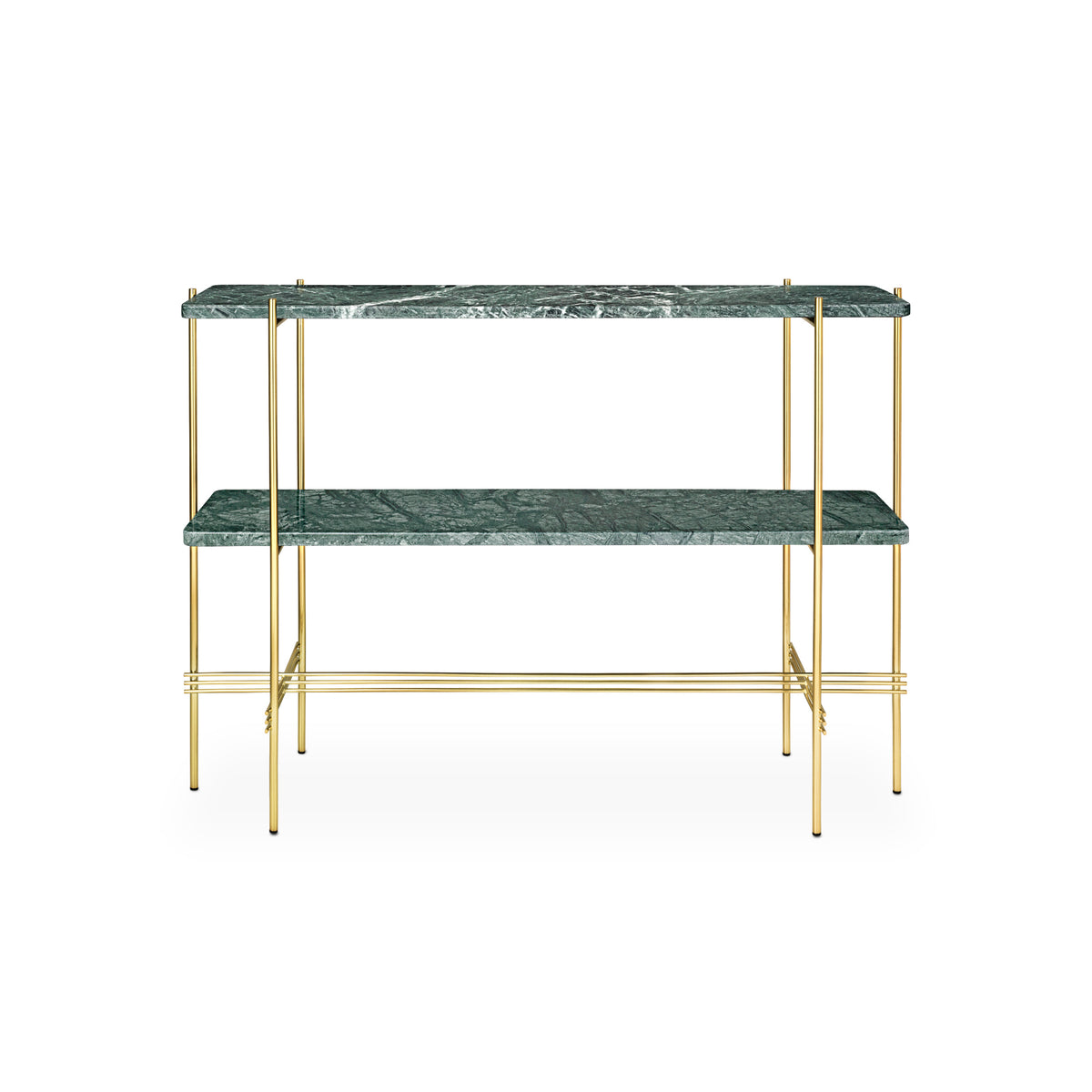 TS Console – 120x30x72 / Metal (Brass) / Marble (Green Guatemala)-1