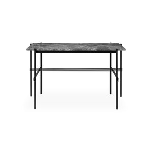 TS 10017400 Desk - Black/Grey Emperador Marble