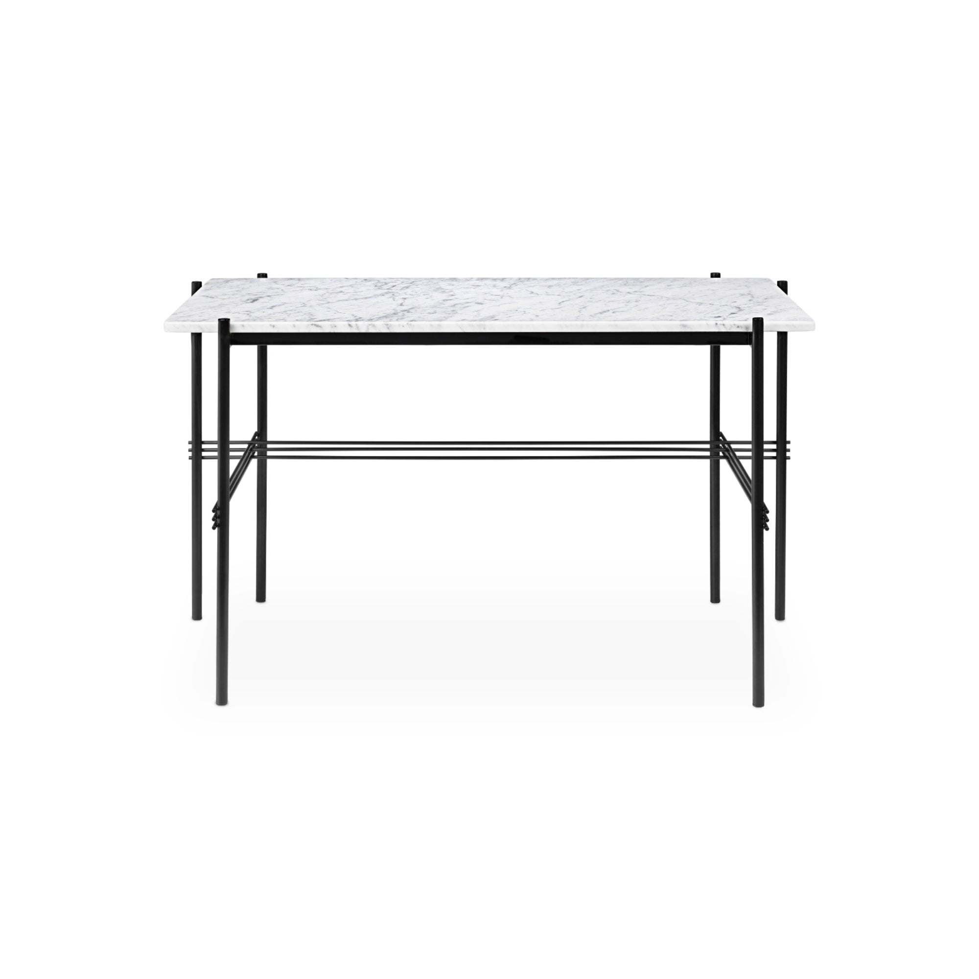 TS 10017401 Desk - Black/White Carrara Marble-2