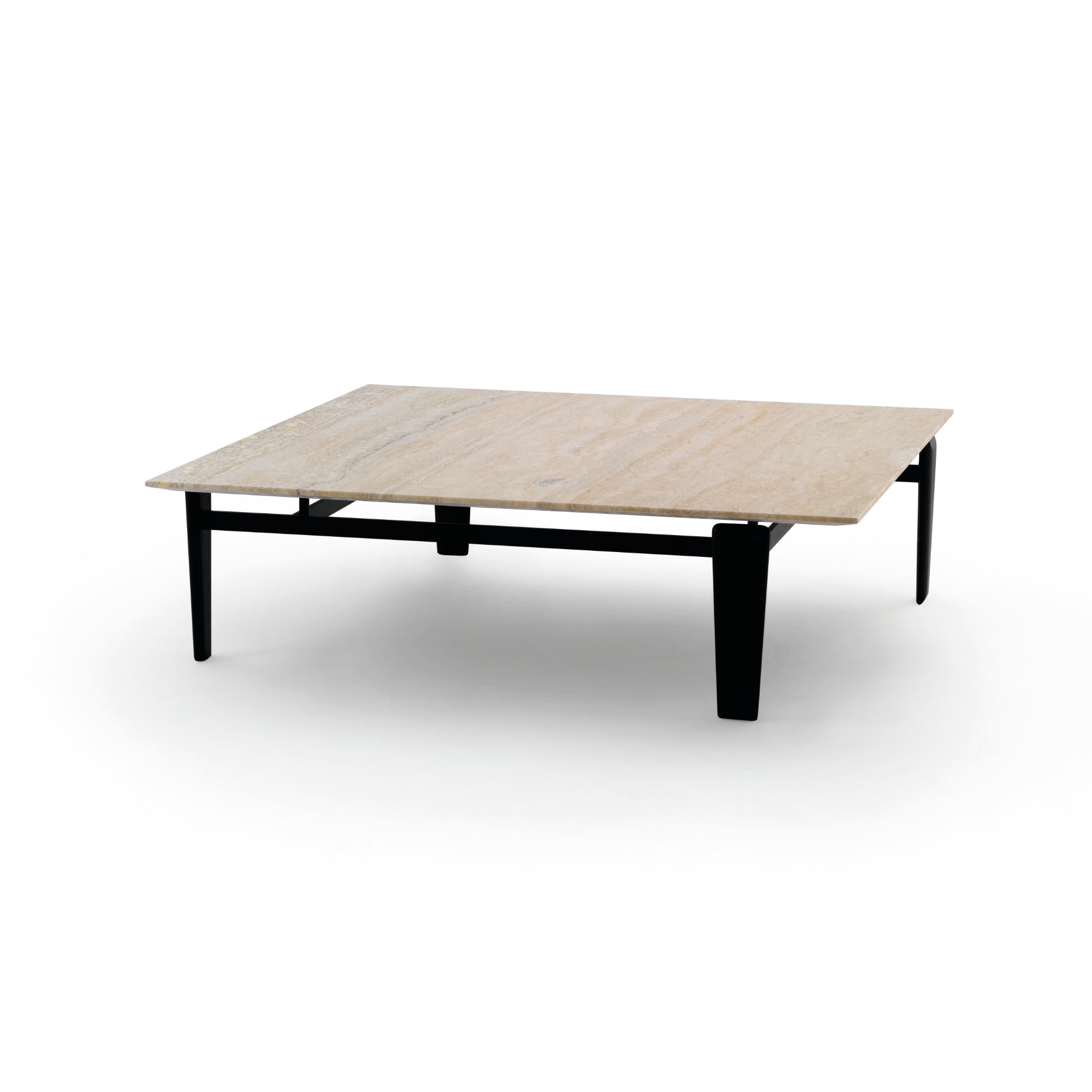 Tablet 11937/T Coffee Table - Black/Travertino Romano