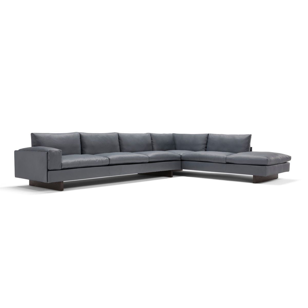 Tau Sofa – 352x75 / Wood (Frassino Tinto Ebano) / Cuoio 03/Leather (Donussa 01)-1