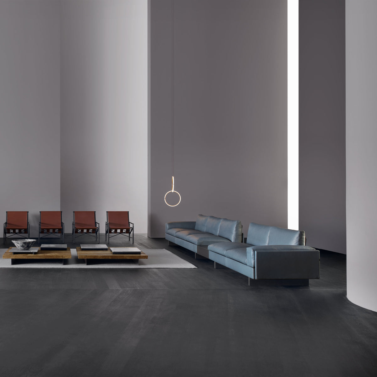 Tau Sofa – 544x75 / Wood (Frassino Tinto Ebano) / Cuoio 03/Leather (Donussa 01)-2