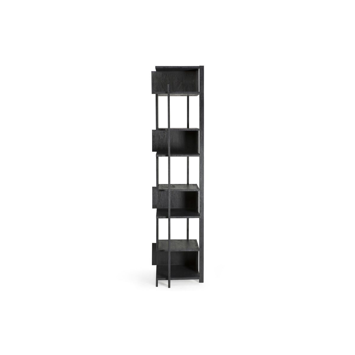 Abstract Bookcase & Shelf – 49x54x203 / Wood (Varnished Teak Black)