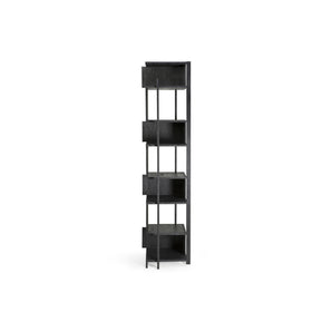 Abstract 10115 Column Shelves - Varnished Teak/Black
