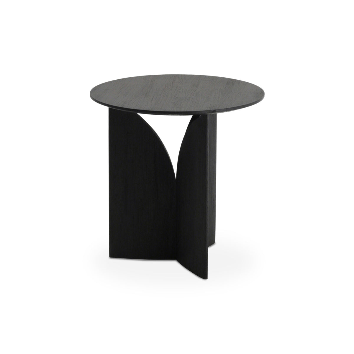 Fin Side Table – 50x50 / Wood (Varnished Teak Black)-1