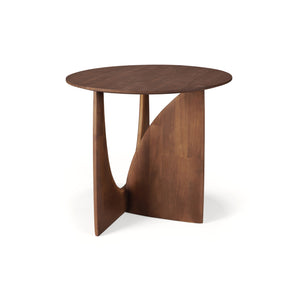 Geometric 10196 Side Table - Varnished Teak Brown