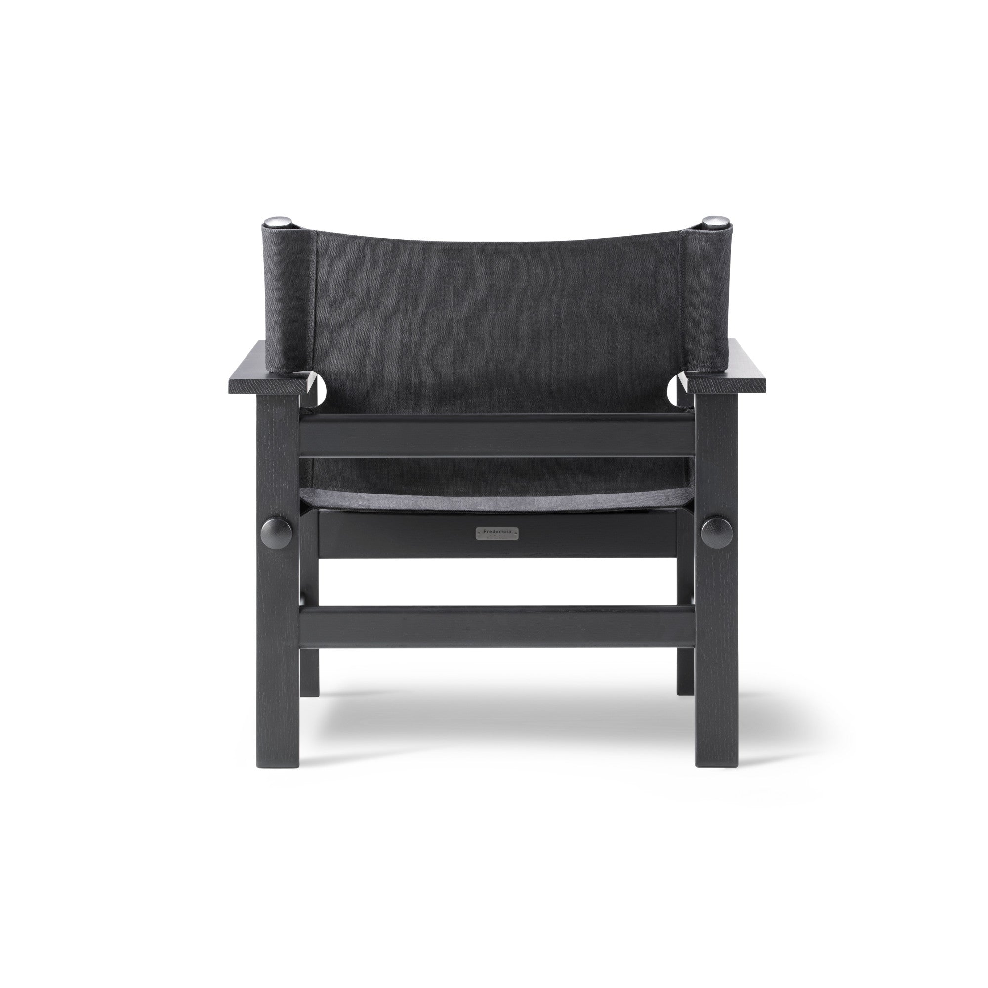 The Canvas 2031 Armchair - Black Lacquered Oak/Fabric (Black Canvas)-4