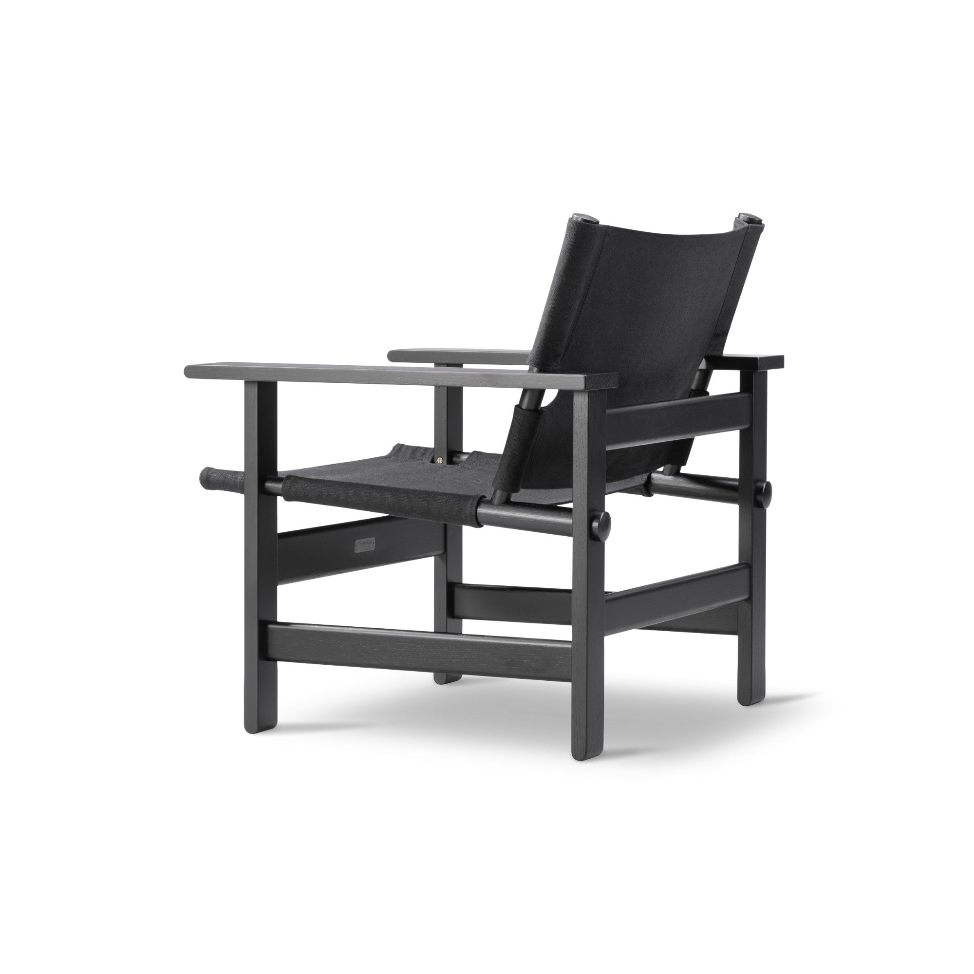 The Canvas 2031 Armchair - Black Lacquered Oak/Fabric (Black Canvas)-3