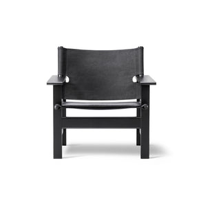 The Canvas 2031 Armchair - Black Lacquered Oak/Fabric (Black Canvas)
