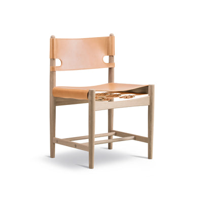 The Spanish 3237 Dining Chair - Oak Soap/Natural Leather