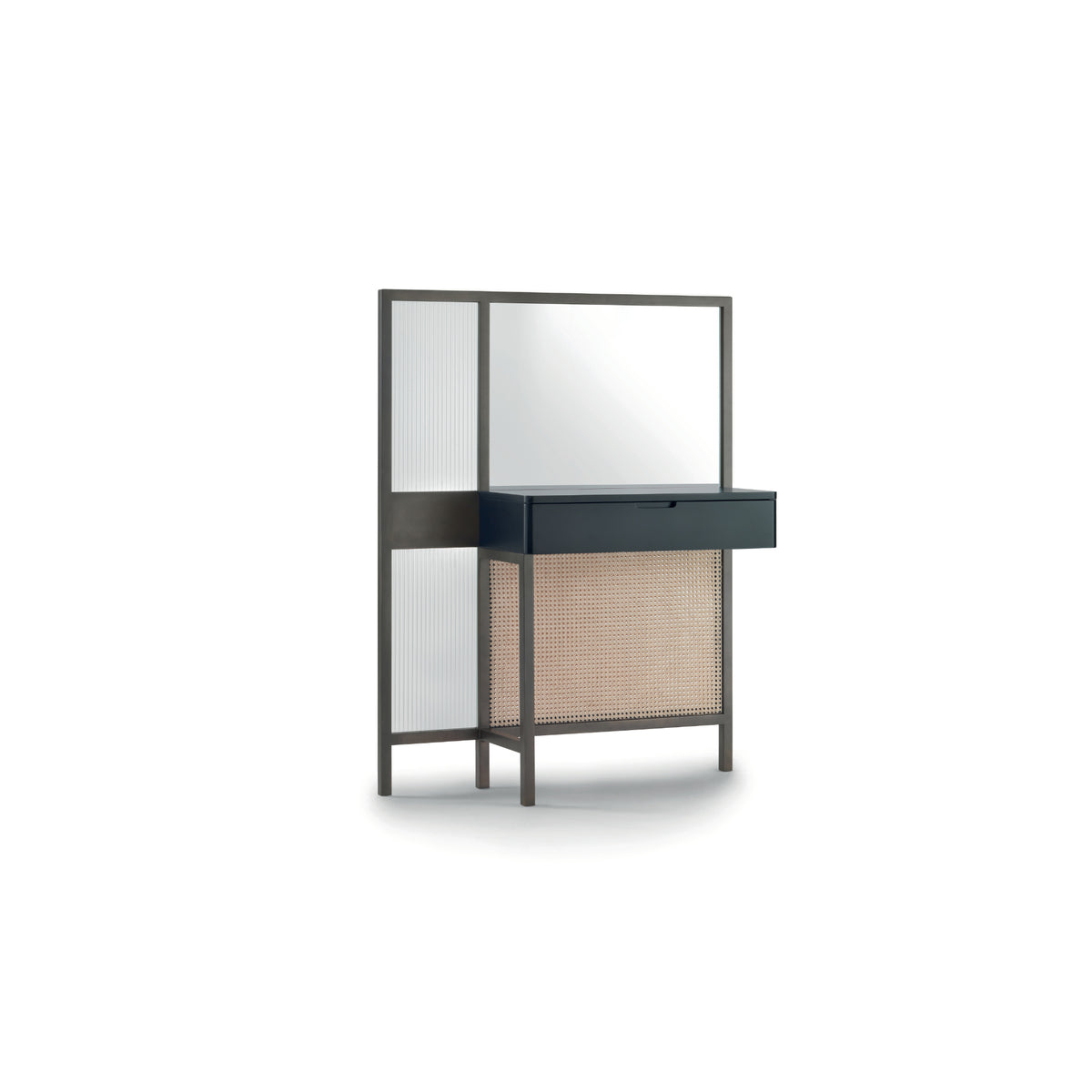Threshold Dresser – 105x33x132 / Metal (Delabre Brass) / Wood (Black Drawer)-1