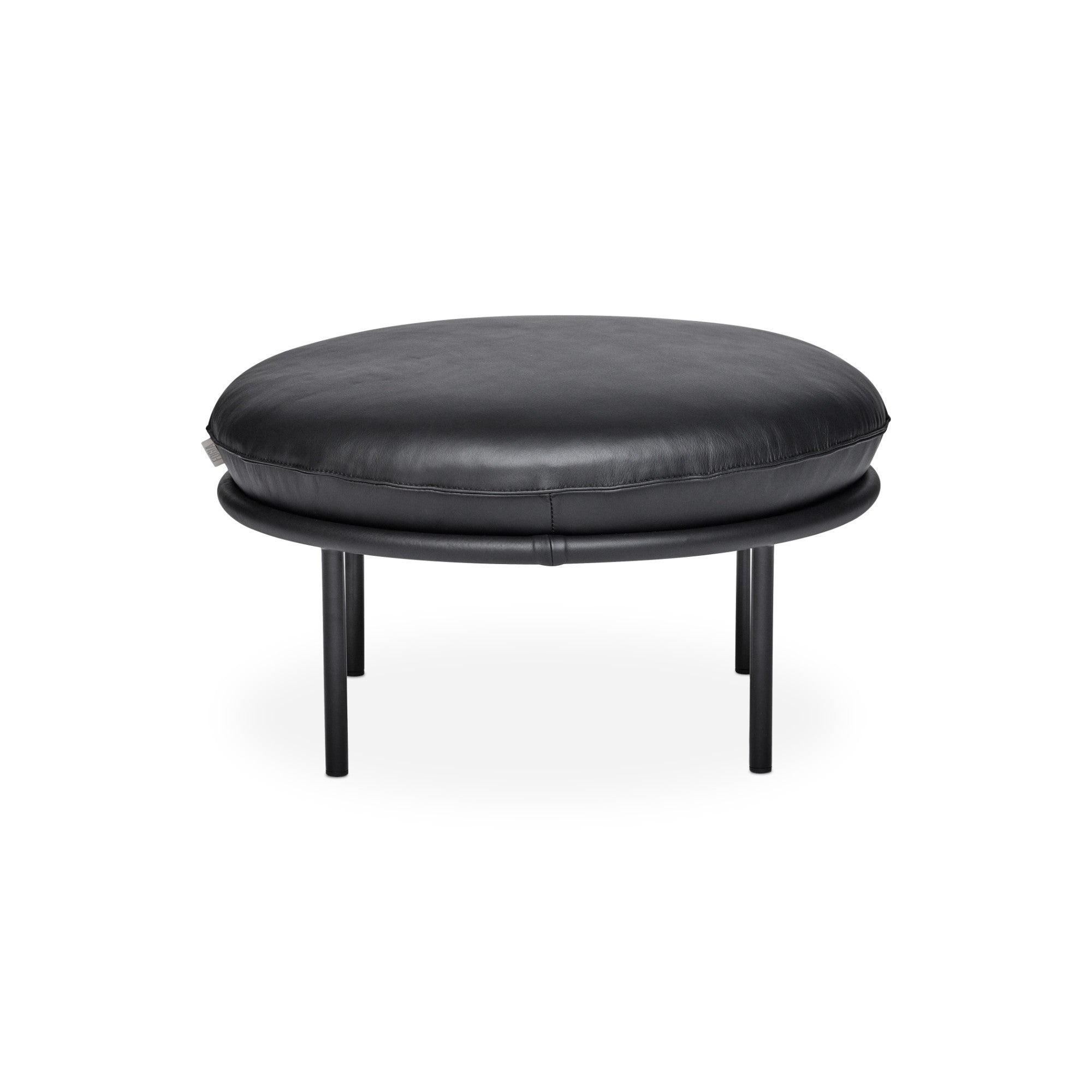 Tiki Ottoman - Leather Elmosoft 3 (Black 99999)