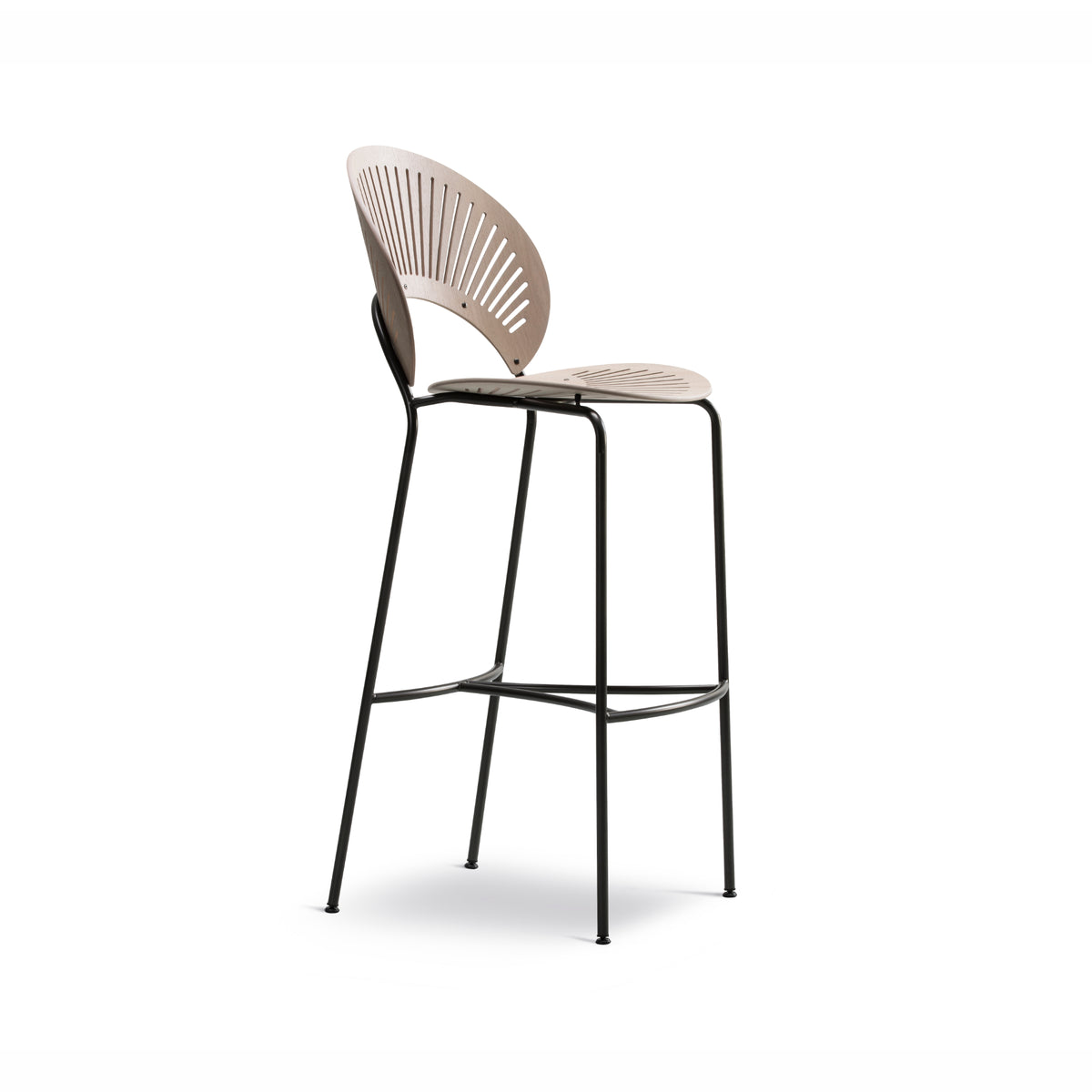 Trinidad Bar Stool – 45x112.5 / Metal (Black) / Wood (Light Grey Oak Stained)-1