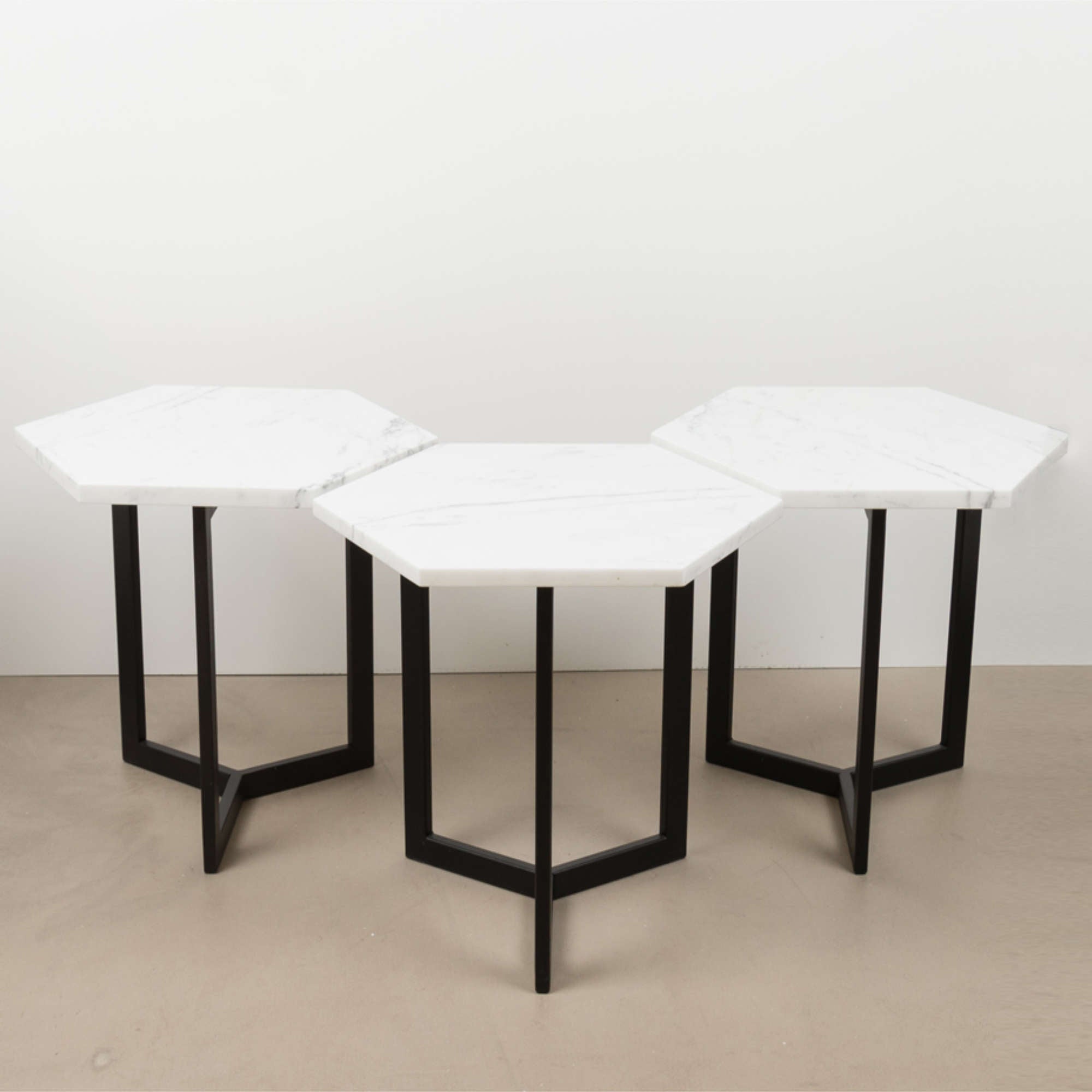 Hexa Side Table (Set 3) - Statuario