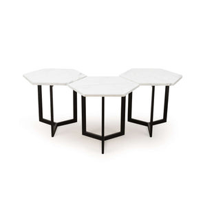 طاولة جانبية سداسية (المجموعة 3) - Statuario
