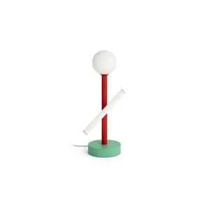 Tube And Globe D01 Table Lamp - White/Red/Light Green