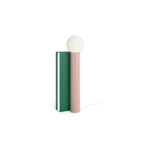 Tube And Rectangle D02 Table Lamp - White/Intense Green/Pink