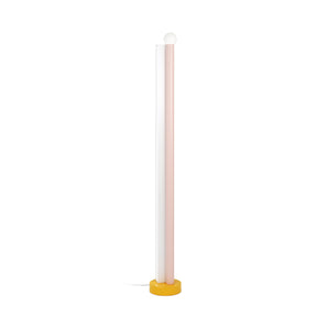 Tube And Rectangle F02 Floor Lamp - White/Orange Yellow/Pink