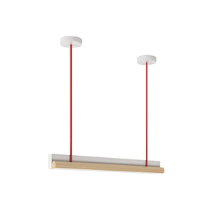 Tube And Rectangle P01 Pendant Lamp - White/Red/Sand