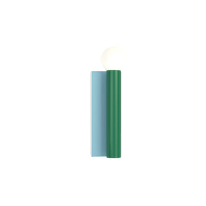 Tube And Rectangle W02 Wall Lamp - White/Intense Green/Light Blue