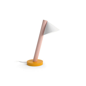 مصباح طاولة أنبوبي مزود بأشكال كروية ومخاريط D02 - أبيض/برتقالي أصفر/وردي