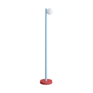 Tube With Globes And Cones F01 Floor Lamp - White/Red/Light Blue