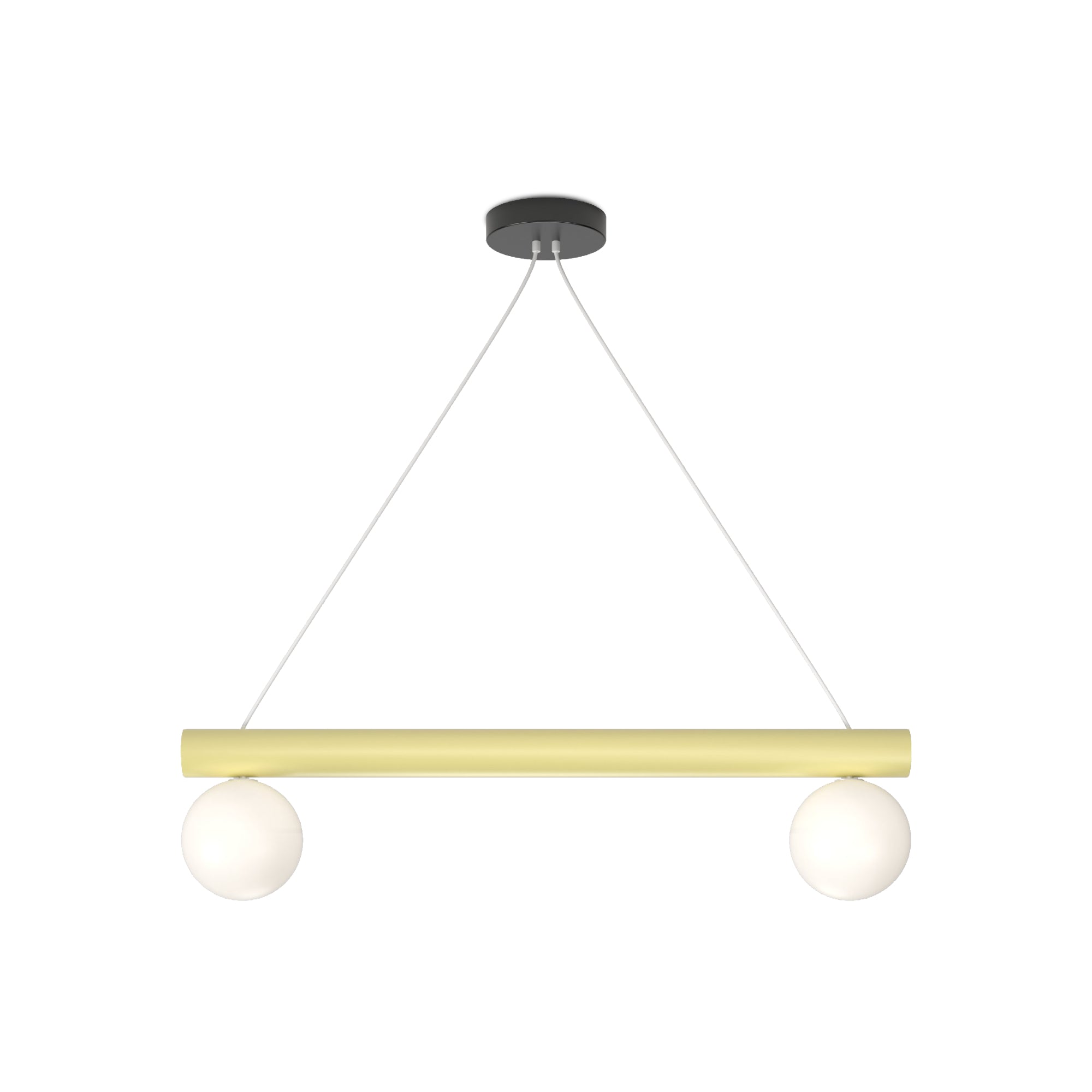 Tube With Globes And Cones P01 Pendant Lamp - Light Yellow