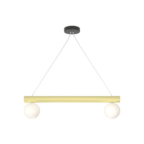 Tube With Globes And Cones P01 Pendant Lamp - Light Yellow