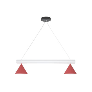 Tube With Globes And Cones P02 Pendant Lamp - Black/White/Red