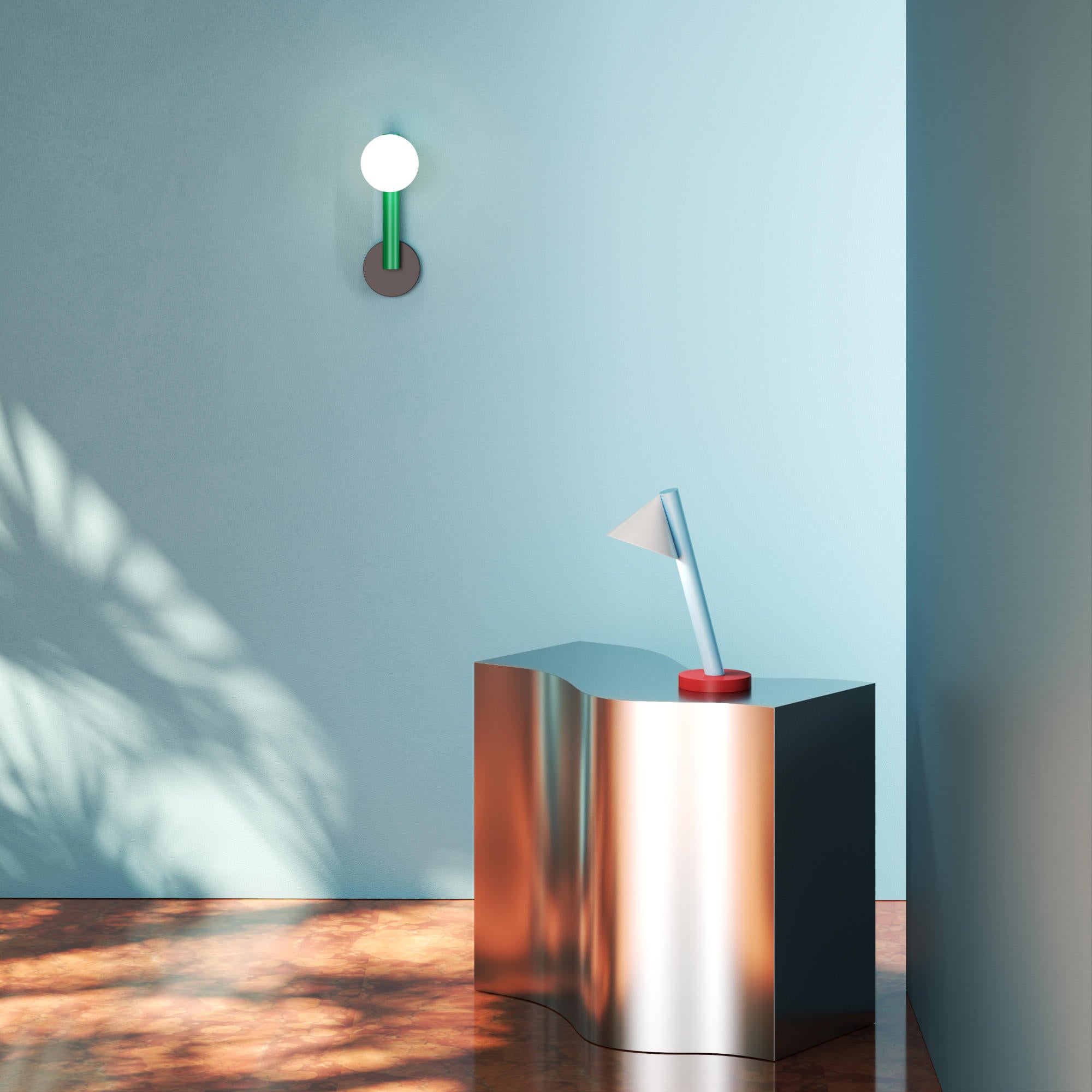 Tube With Globes And Cones D02 Table Lamp - White/Orange Yellow/Pink-3