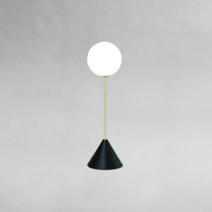مصباح طاولة مزدوج - أسود/نحاسي