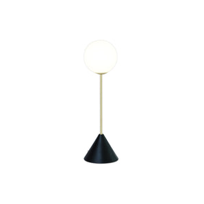 مصباح طاولة مزدوج - أسود/نحاسي