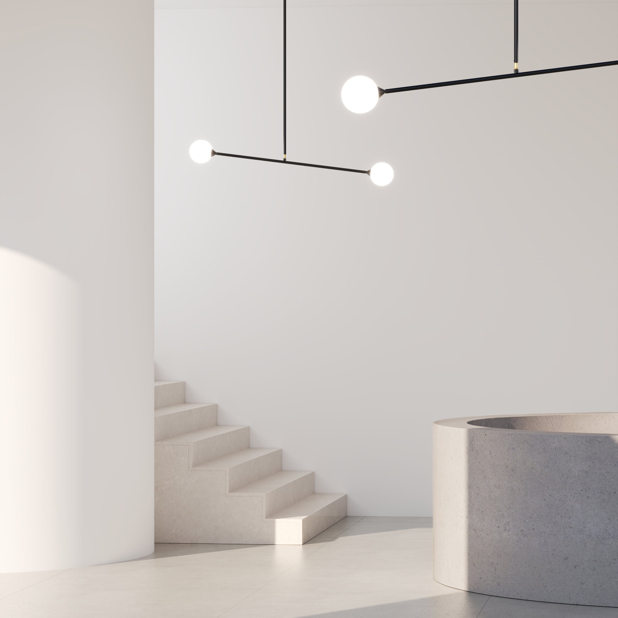 Two Spheres Pendant Lamp - Black-3
