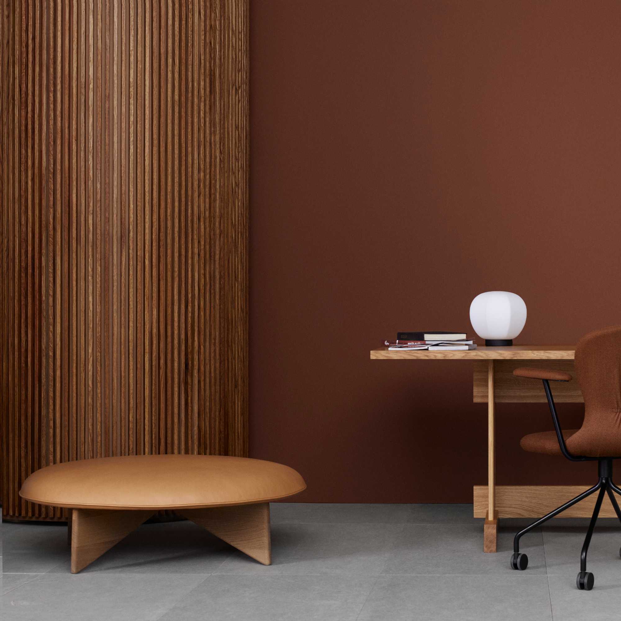 Utility Large Pouf - Leather Vintage 2 (Cognac)