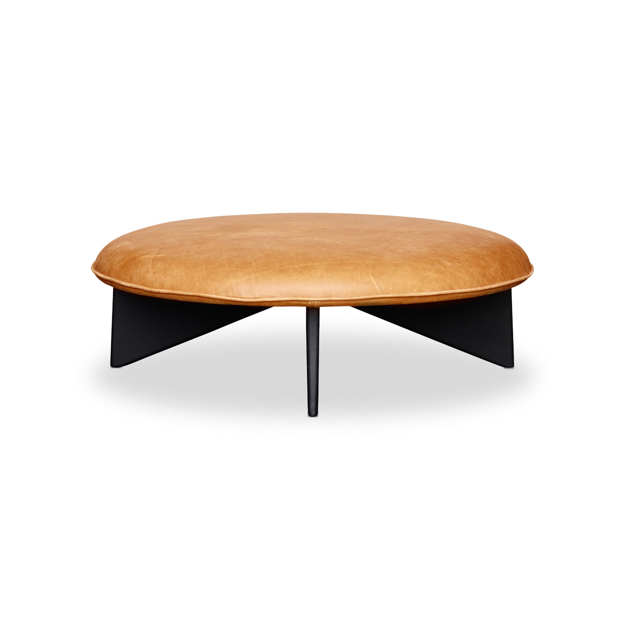 Utility Large Pouf - Leather Vintage 2 (Cognac)