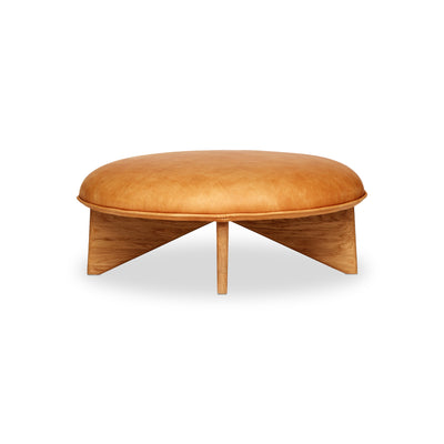 Utility Small Pouf - Leather Vintage 2 (Cognac)