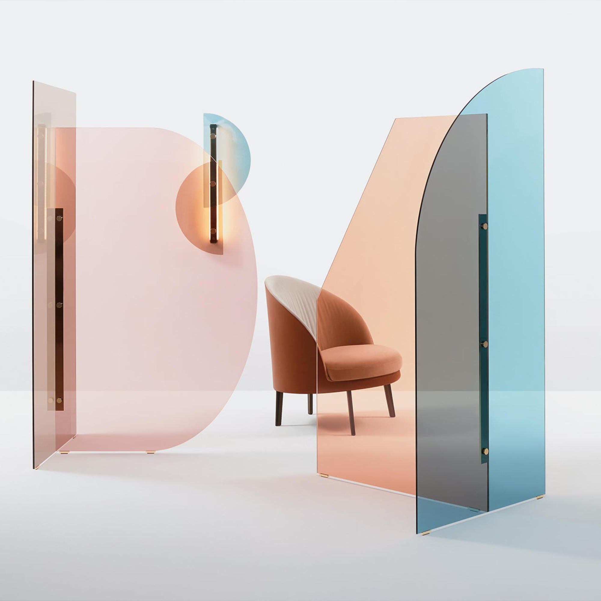 Vela 3702 Screen - Pink/Light Blue Glass